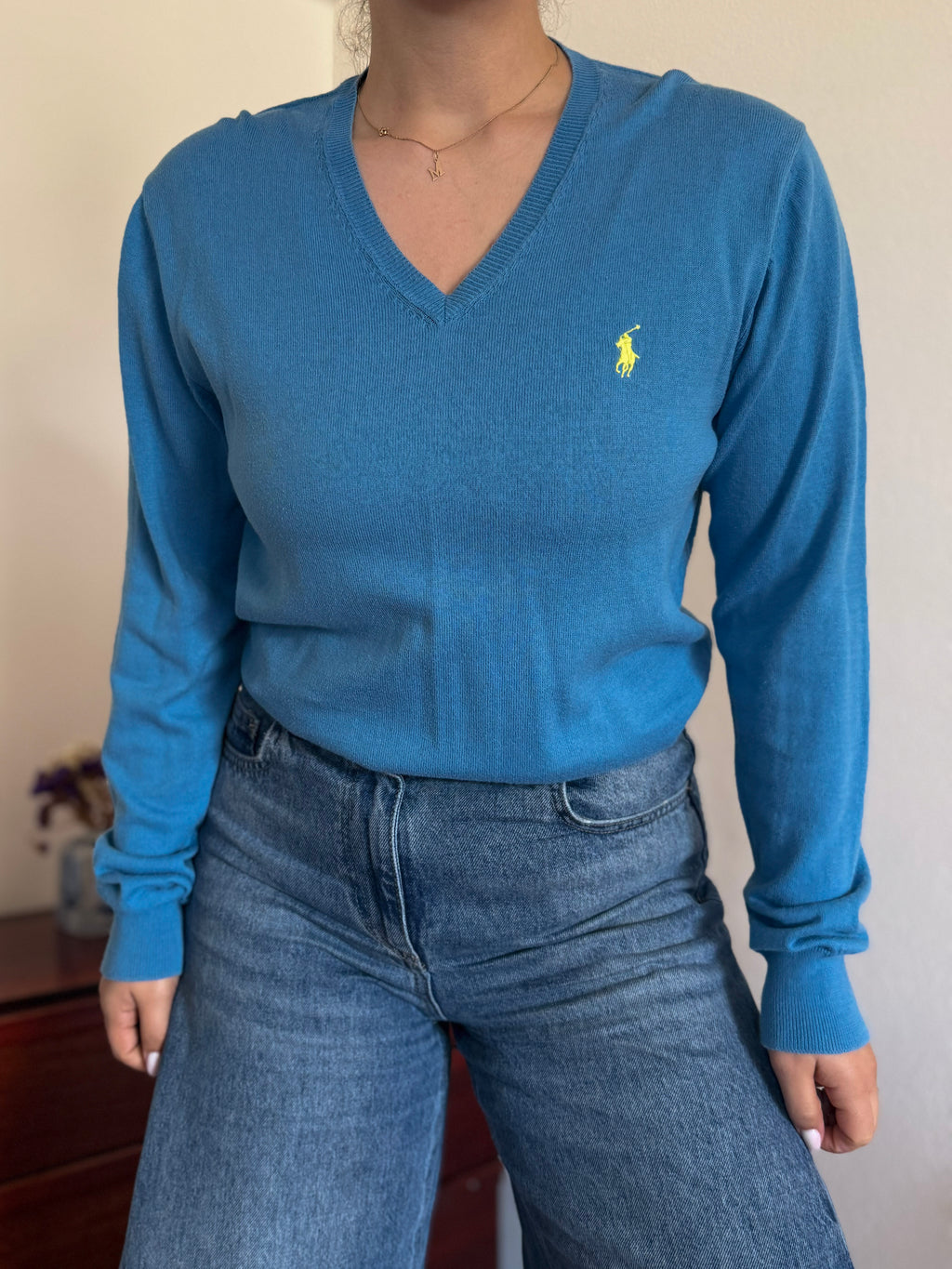 Polo Ralph Lauren V-Neck Knit Sweater 100% Cotton