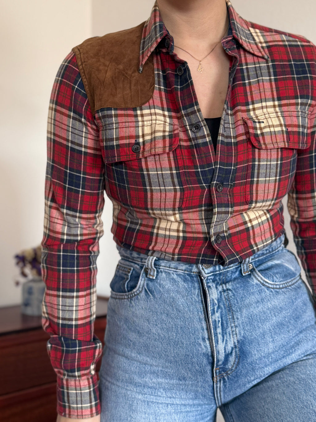 Ralph Lauren Shirt Slim Fit Plaid Multicolor 100% Cotton