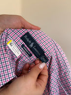 Ralph Lauren Shirt Classic Fit Plaid Pink Blue 100% Cotton