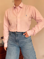 Polo Ralph Lauren Pink Plaid Shirt Costum Fit 100% Cotton