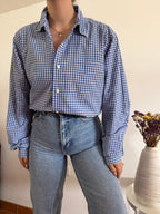 Ralph Lauren Shirt Classic Fit Plaid Blue 100% Cotton