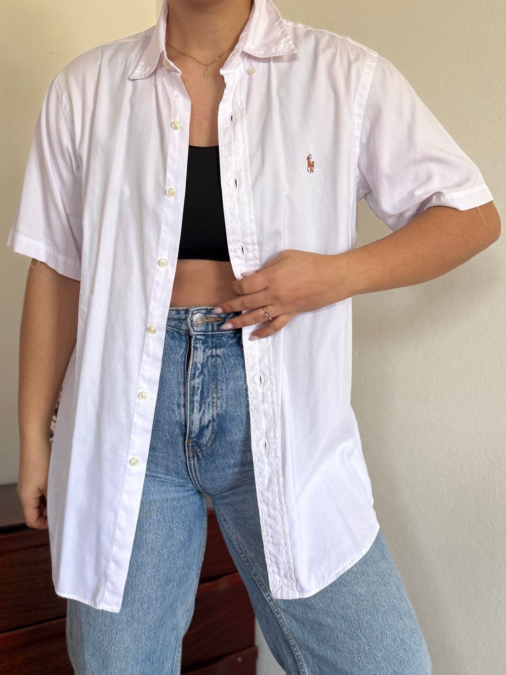 Polo Ralph Lauren Shirt Custom Fit Plain Light Pink Multicolor 100% Cotton