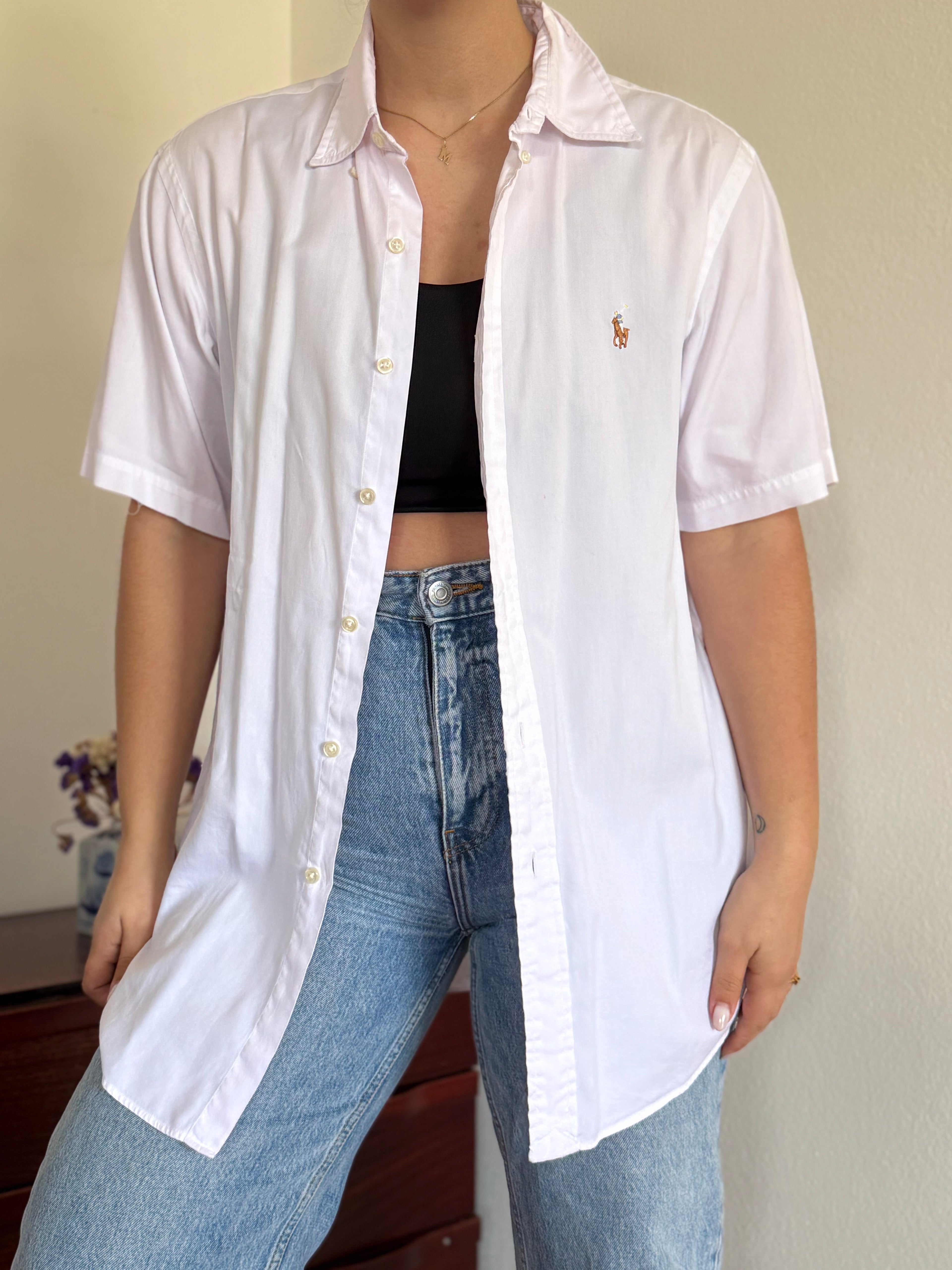 Polo Ralph Lauren Shirt Custom Fit Plain Light Pink Multicolor 100% Cotton