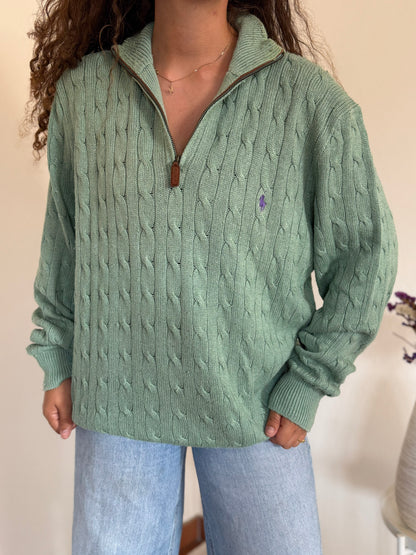 Camisola 1/4 zip neck cable knit Ralph Lauren