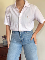 Polo Ralph Lauren Shirt Custom Fit Plain Light Pink Multicolor 100% Cotton