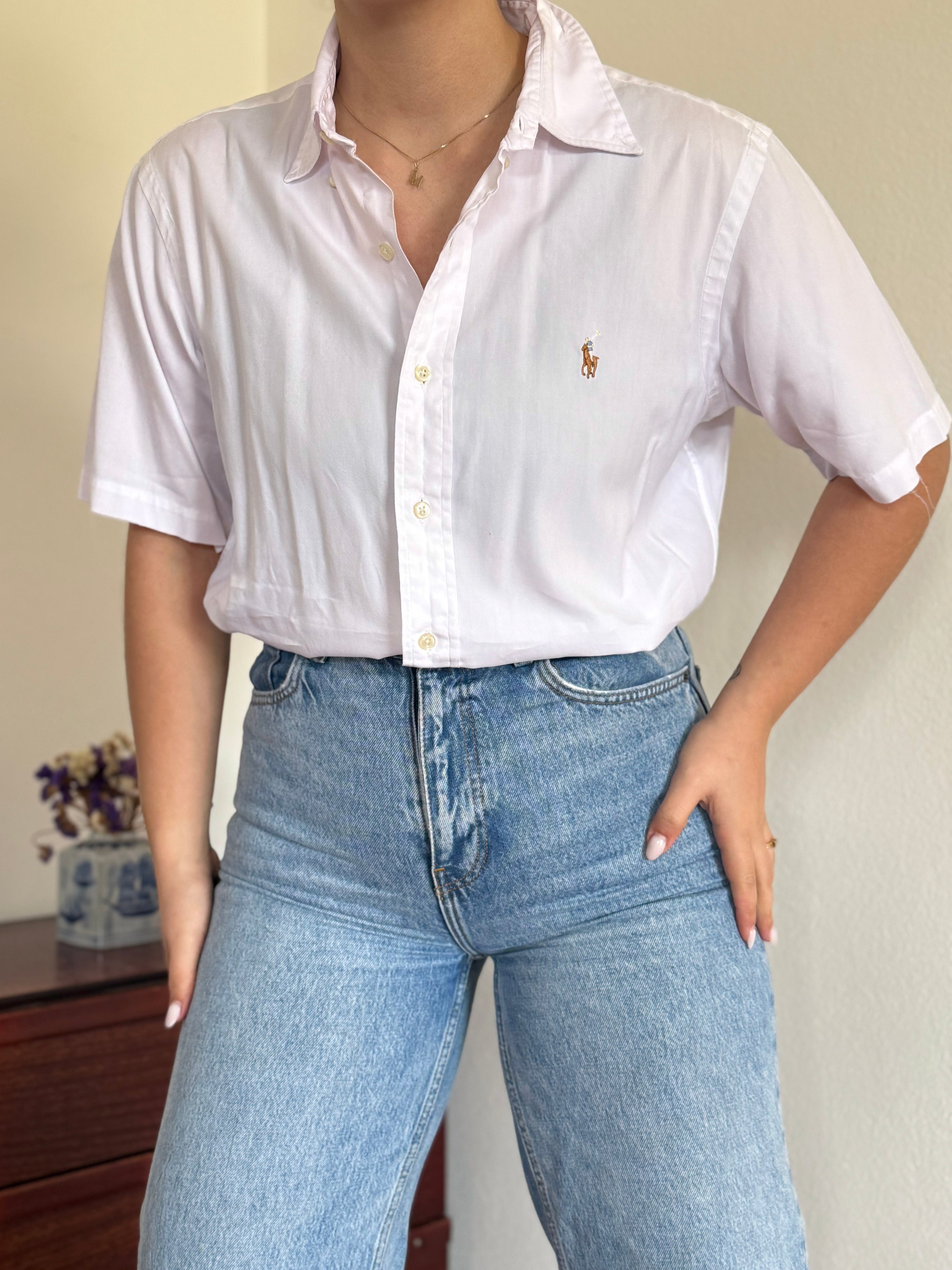 Polo Ralph Lauren Shirt Custom Fit Plain Light Pink Multicolor 100% Cotton