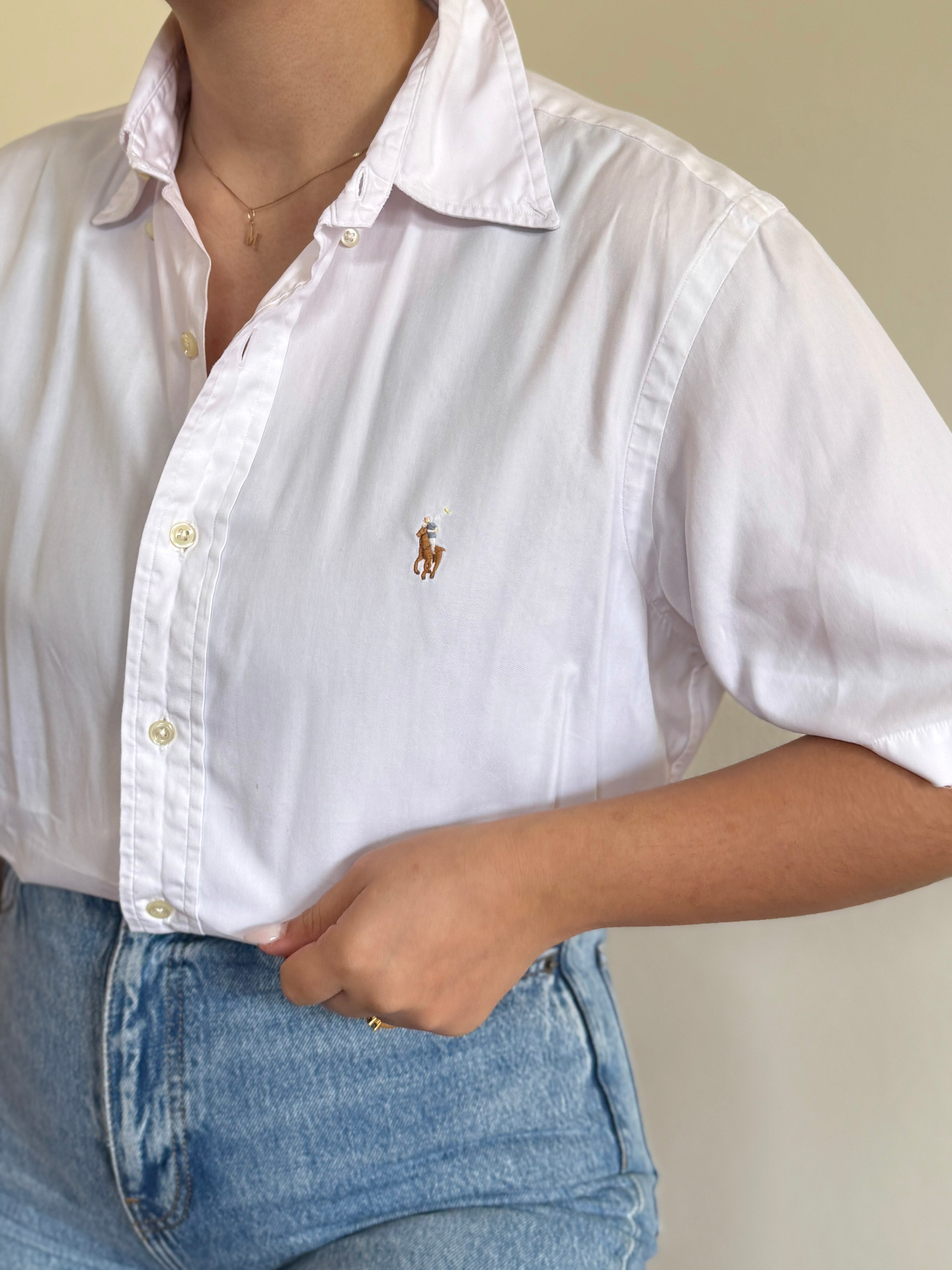 Polo Ralph Lauren Shirt Custom Fit Plain Light Pink Multicolor 100% Cotton