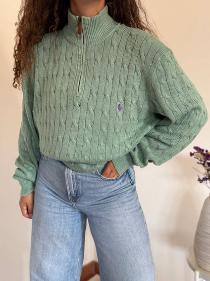 Camisola 1/4 zip neck cable knit Ralph Lauren