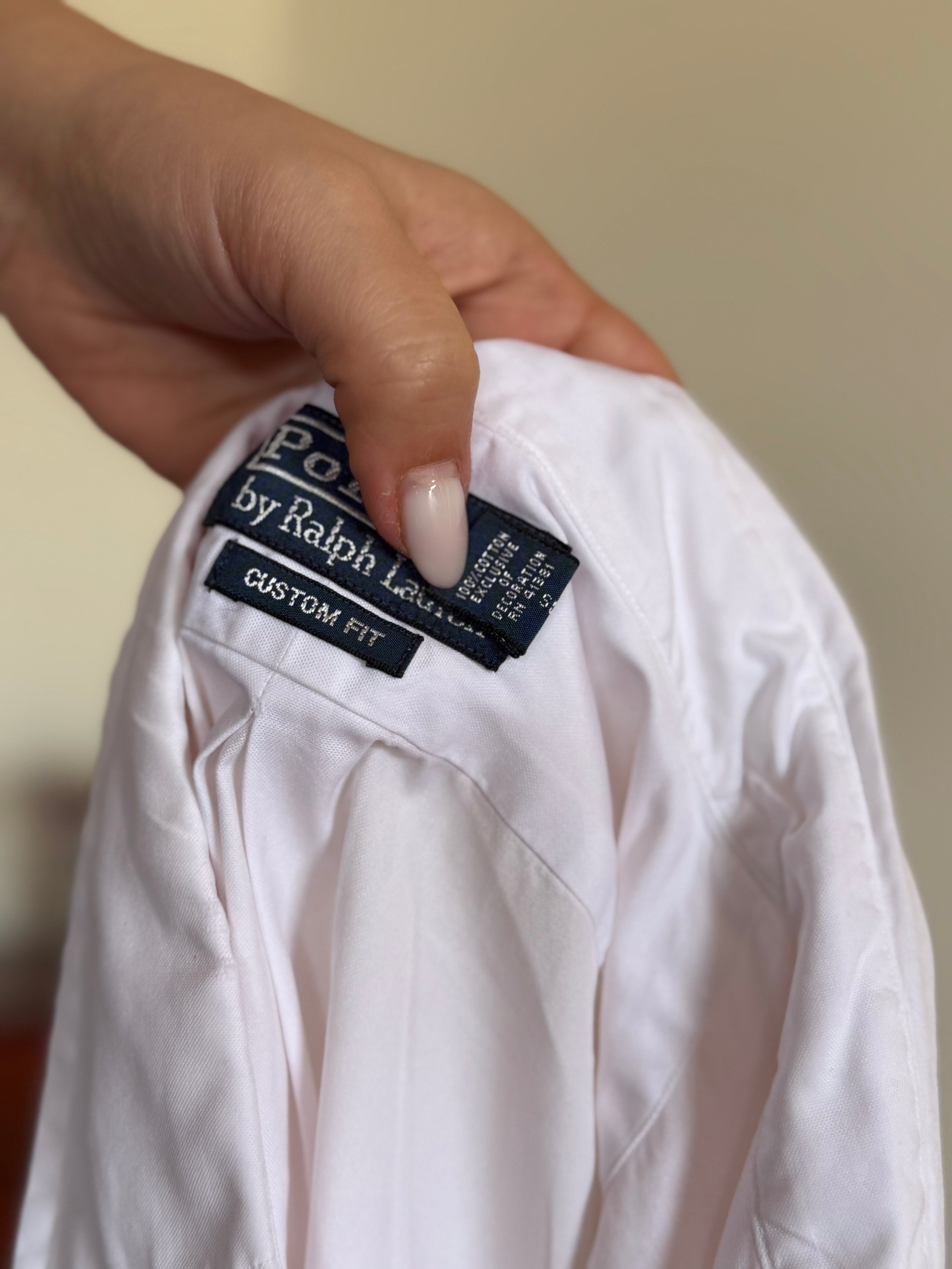 Polo Ralph Lauren Shirt Custom Fit Plain Light Pink Multicolor 100% Cotton