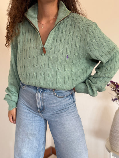 Camisola 1/4 zip neck cable knit Ralph Lauren
