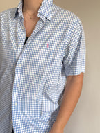 Polo Ralph Lauren Shirt Custom Fit Plaid Blue 100% Cotton