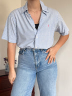 Polo Ralph Lauren Shirt Custom Fit Plaid Blue 100% Cotton