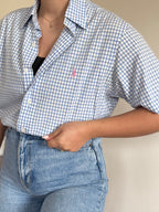 Polo Ralph Lauren Shirt Custom Fit Plaid Blue 100% Cotton