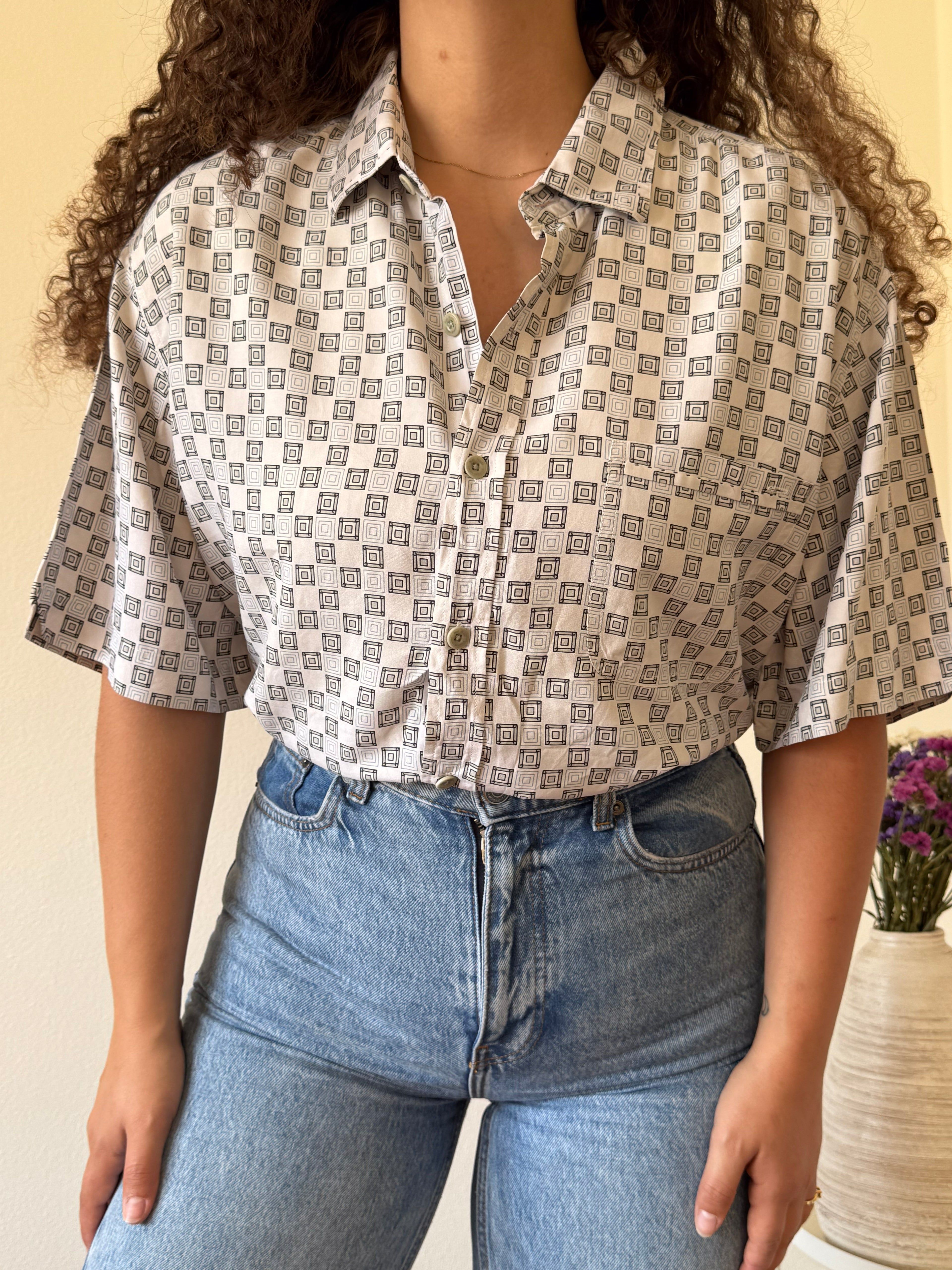 Camisa Vintage 100% Seda