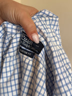 Polo Ralph Lauren Shirt Custom Fit Plaid Blue 100% Cotton