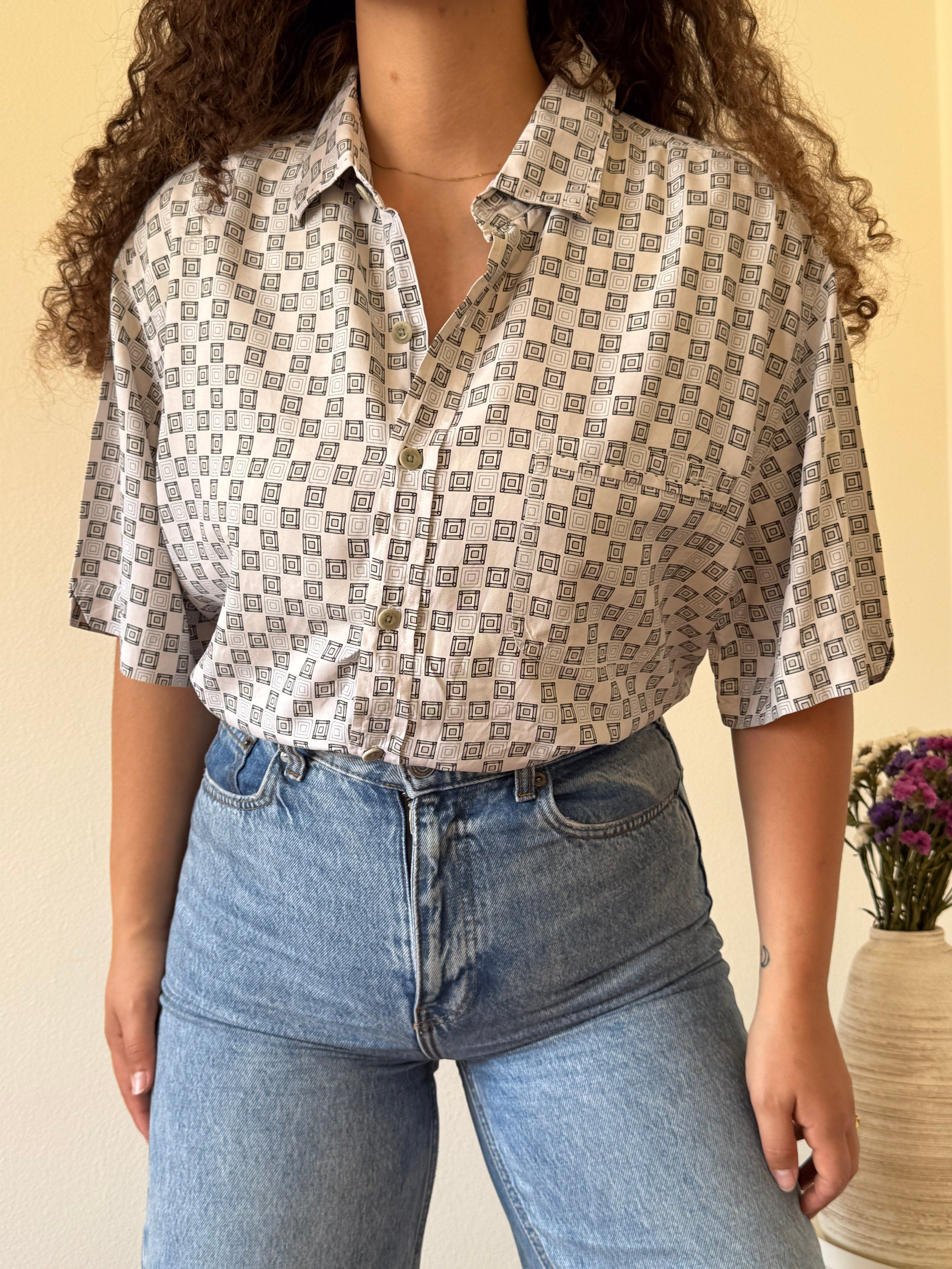 Camisa Vintage 100% Seda