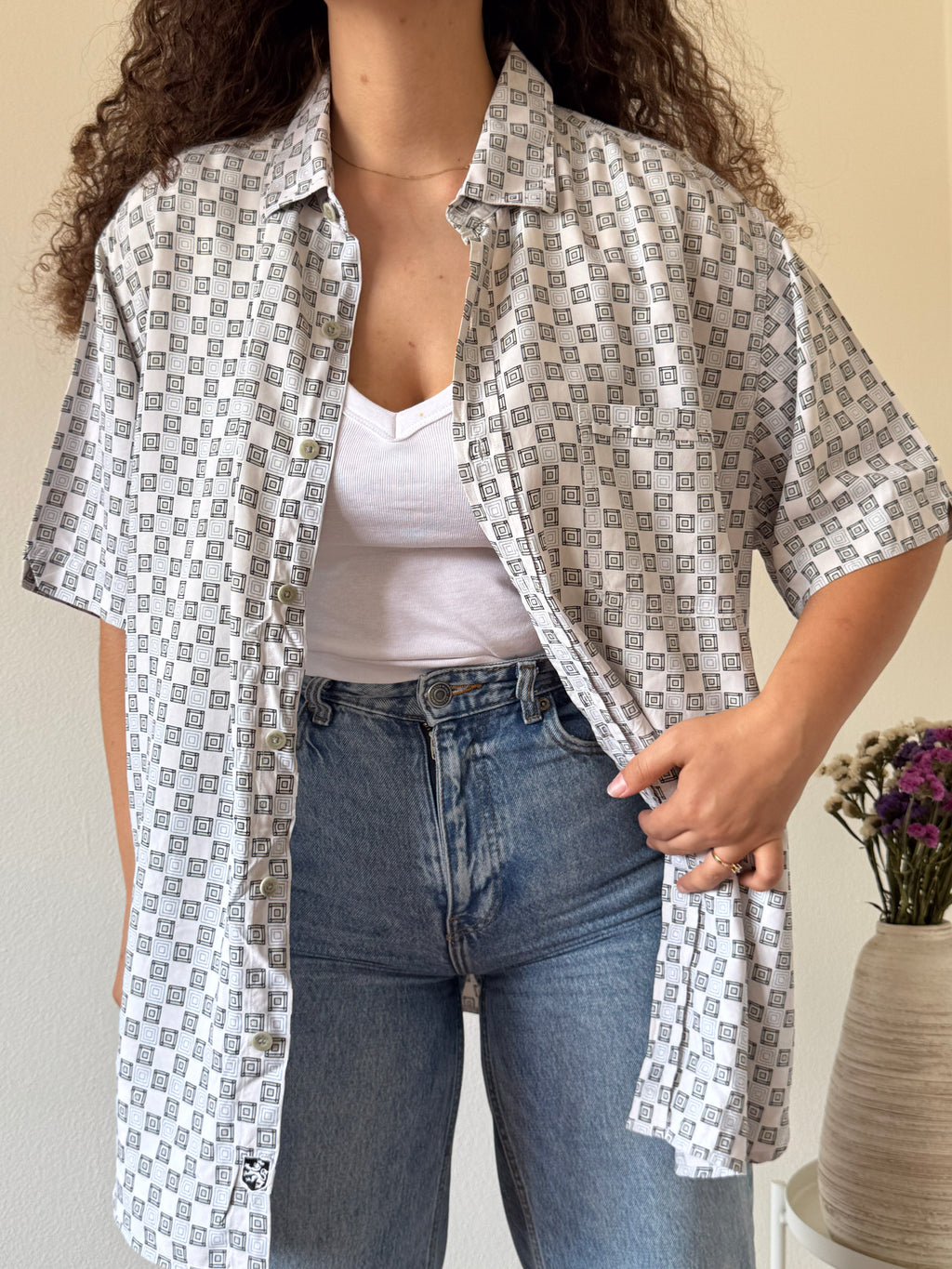 Camisa Vintage 100% Seda