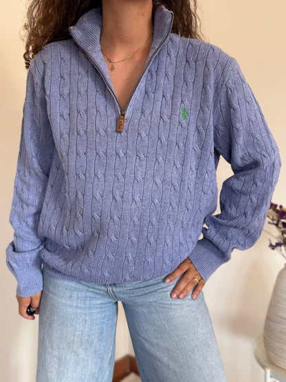 Camisola 1/4 zip neck cable knit Ralph Lauren