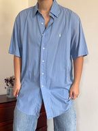 Ralph Lauren Shirt Blake Fit Plain Blue 100% Cotton