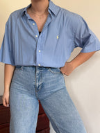 Ralph Lauren Shirt Blake Fit Plain Blue 100% Cotton