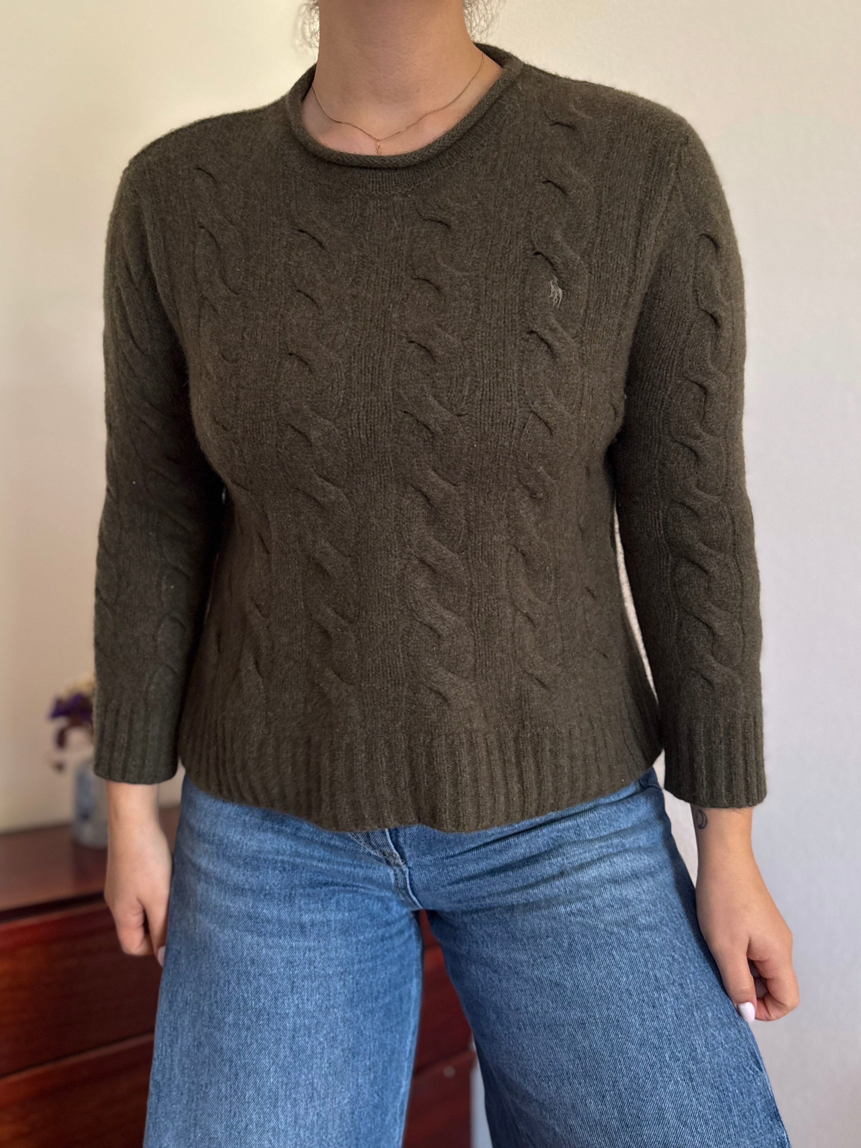 Polo Ralph Lauren Round Neck Cable Knit Sweater 100% Wool