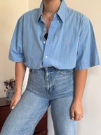 Ralph Lauren Shirt Classic Fit Plain Blue 100% Cotton