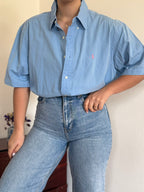 Ralph Lauren Shirt Classic Fit Plain Blue 100% Cotton