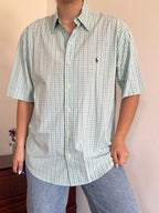 Polo Ralph Lauren Shirt Blake Fit Plaid Green 100% Cotton