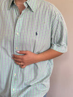 Polo Ralph Lauren Shirt Blake Fit Plaid Green 100% Cotton
