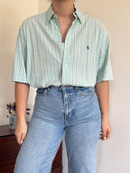 Polo Ralph Lauren Shirt Blake Fit Plaid Green 100% Cotton