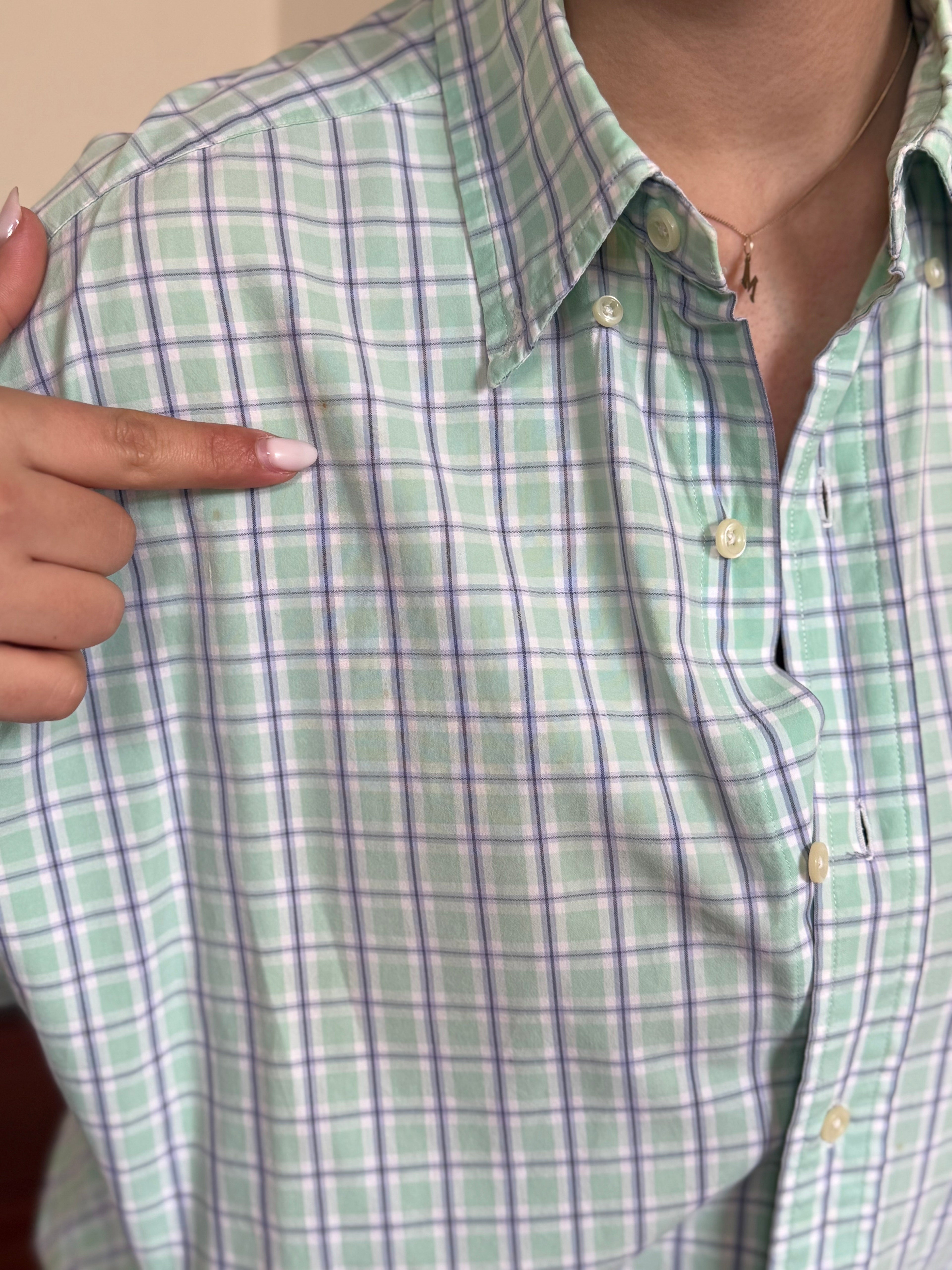 Polo Ralph Lauren Shirt Blake Fit Plaid Green 100% Cotton