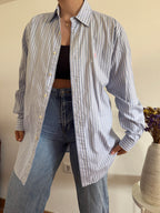 Polo Ralph Lauren Shirt Striped Blue 100% Cotton