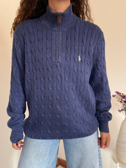 Camisola 1/4 zip neck cable knit Ralph Lauren