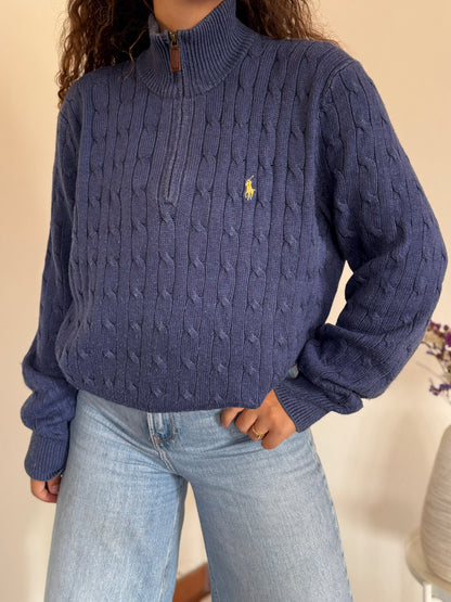 Camisola 1/4 zip neck cable knit Ralph Lauren