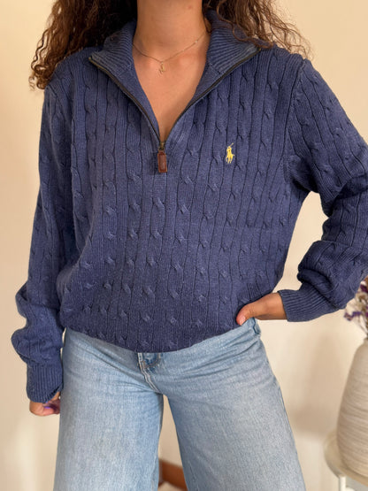 Camisola 1/4 zip neck cable knit Ralph Lauren