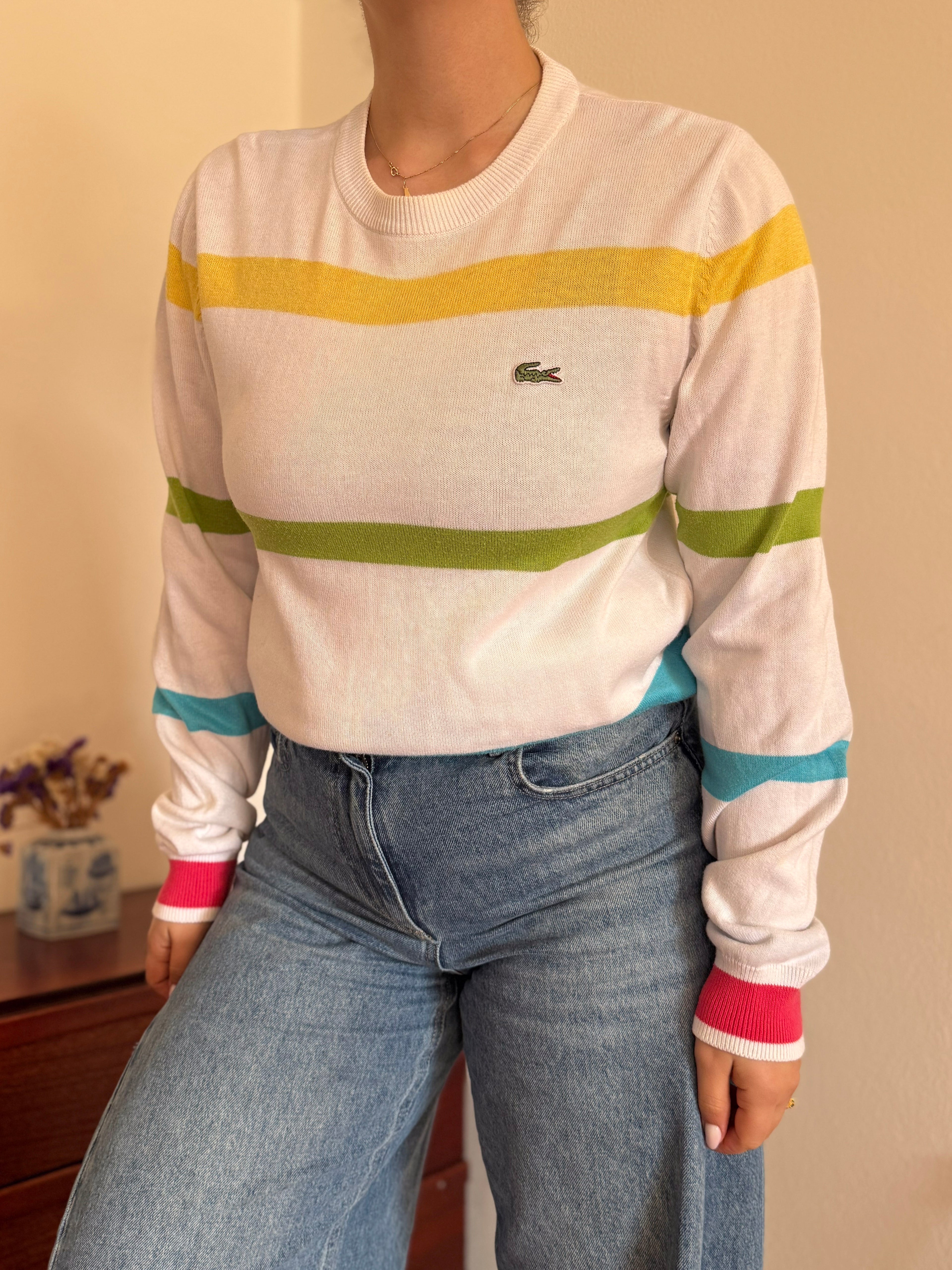 Lacoste Round Neck Knit Sweater 100% Cotton