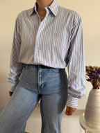 Polo Ralph Lauren Shirt Striped Blue 100% Cotton