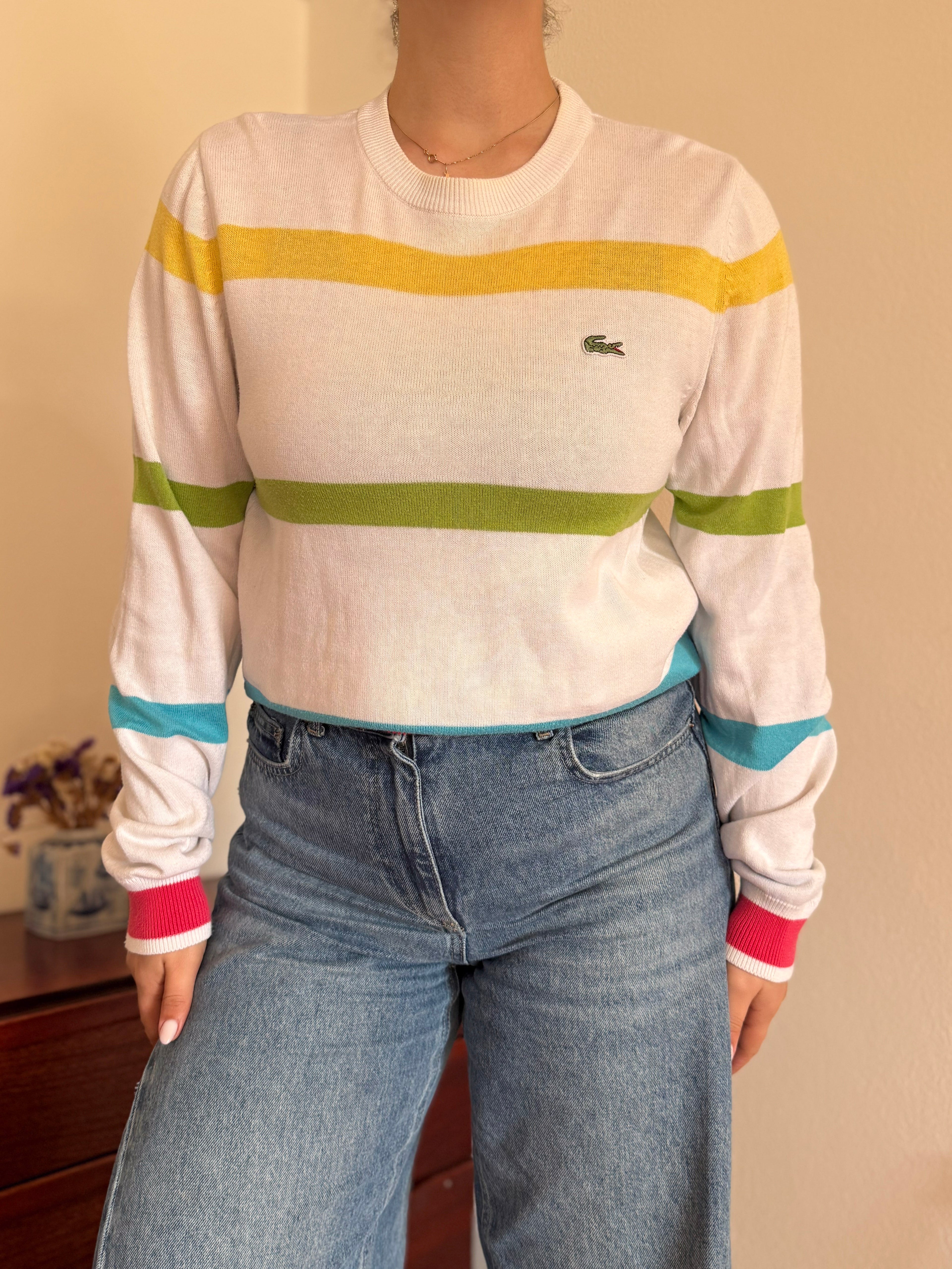 Lacoste Round Neck Knit Sweater 100% Cotton