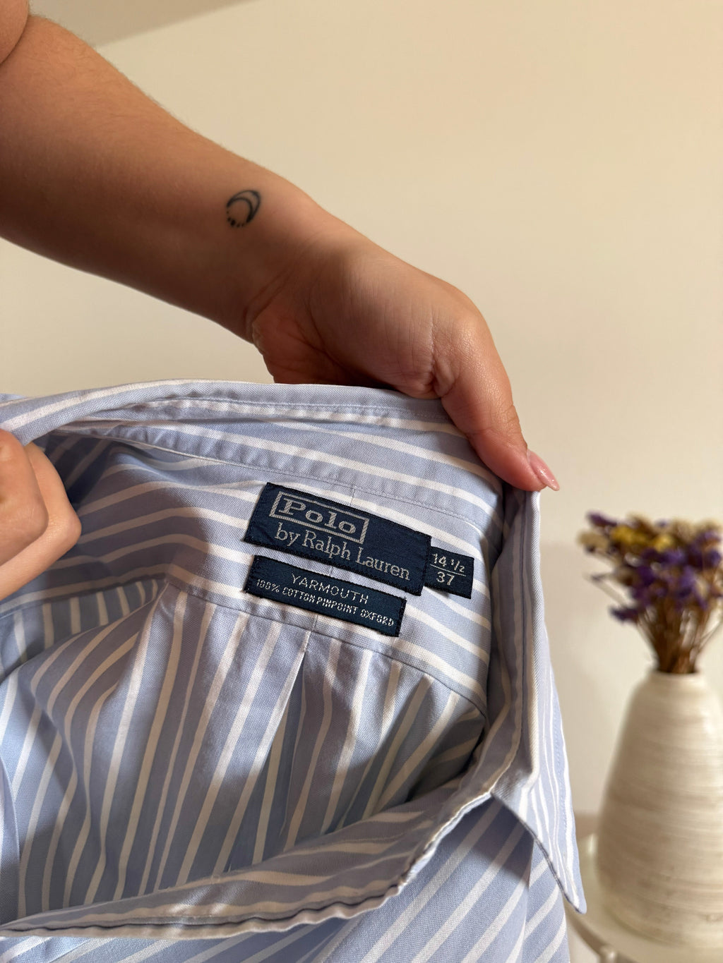 Polo Ralph Lauren Shirt Striped Blue 100% Cotton