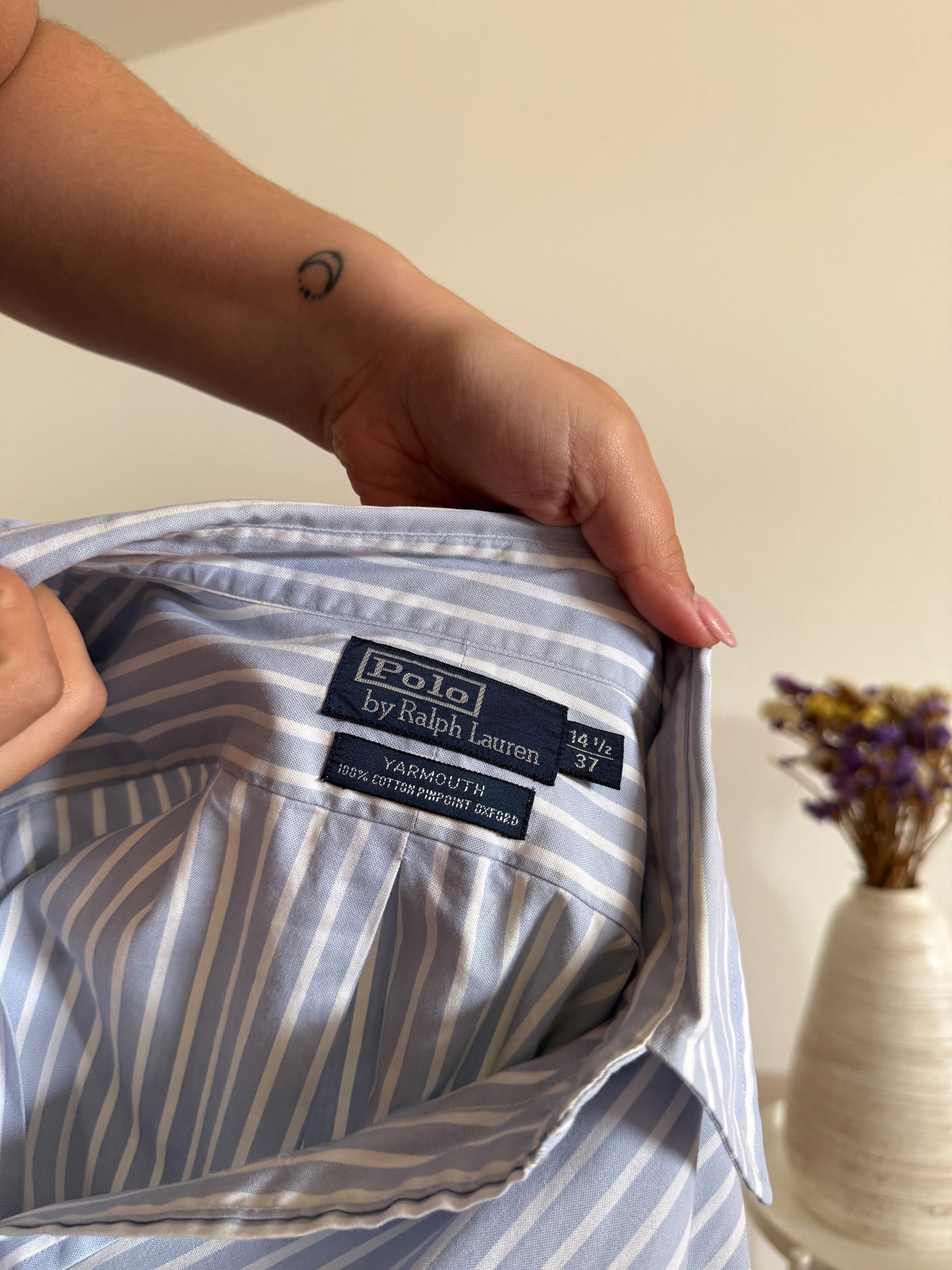 Polo Ralph Lauren Shirt Striped Blue 100% Cotton