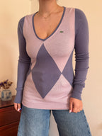 Lacoste V-Neck Knit Sweater 100% Wool
