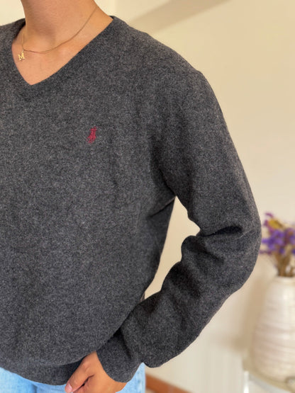 Ralph Lauren V-Neck Knit Sweater 100% Wool