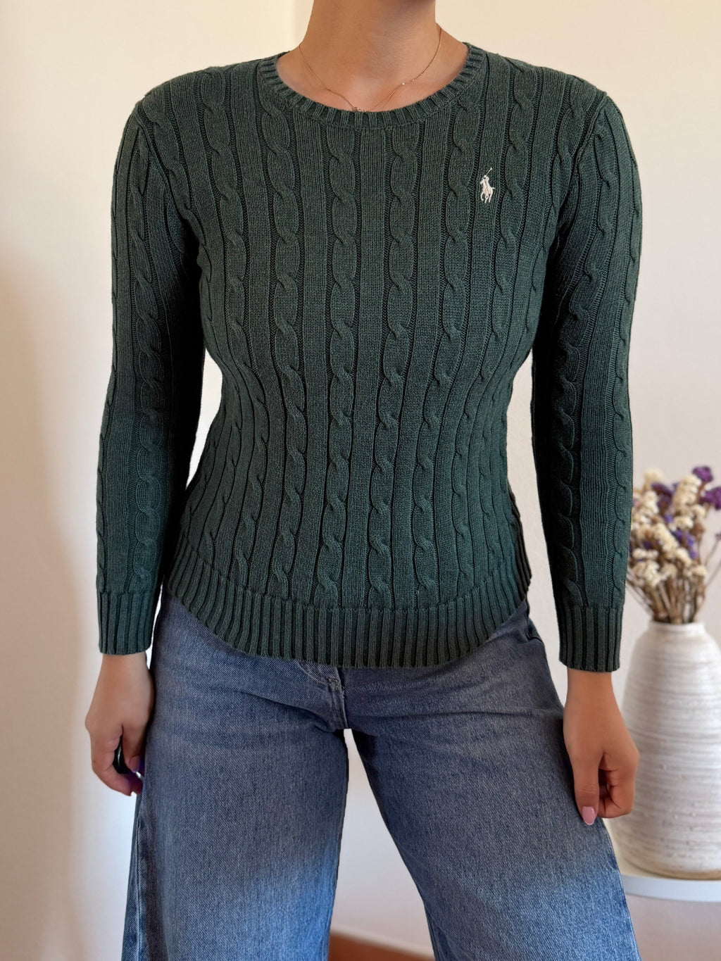 Ralph Lauren Cable Knit Round Neck Sweater