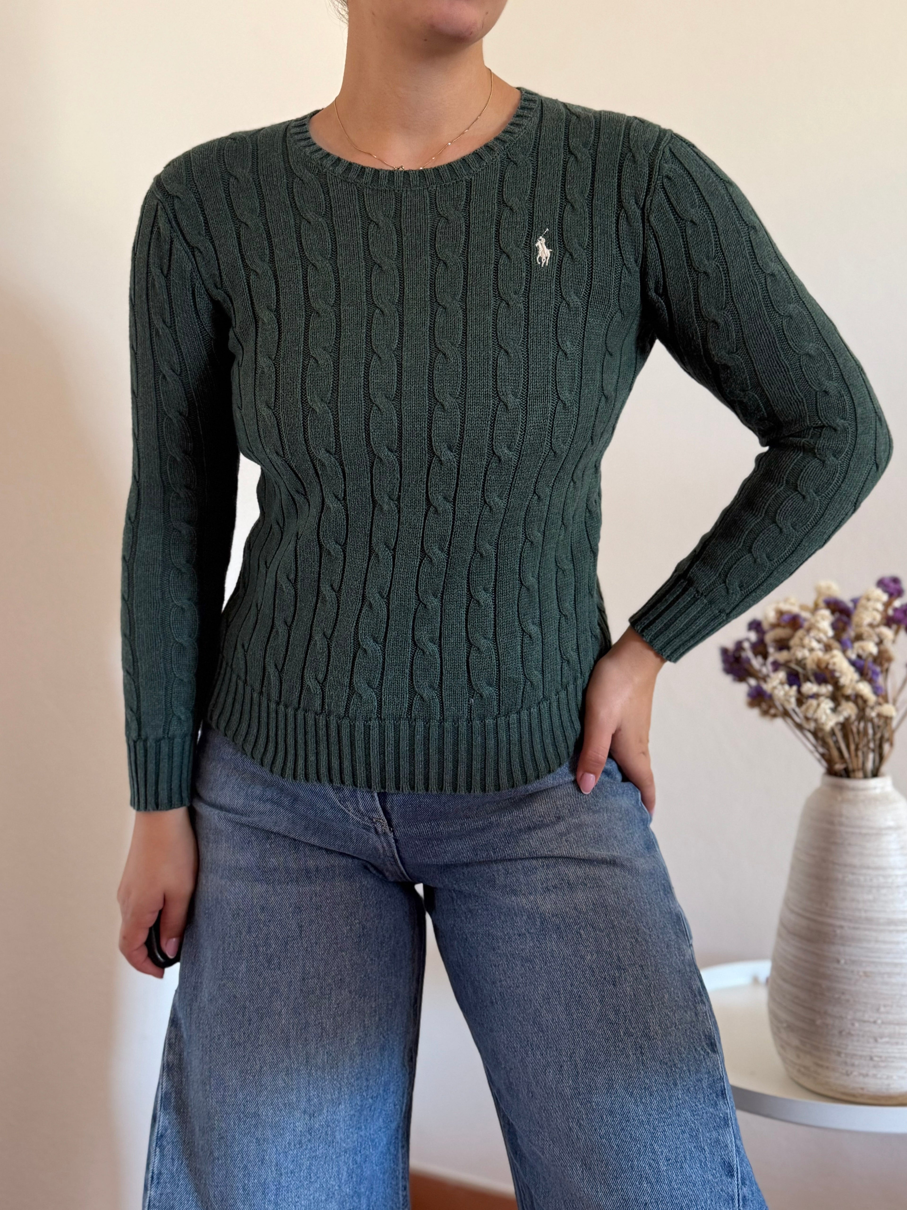 Ralph Lauren Cable Knit Round Neck Sweater