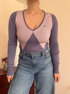 Lacoste V-Neck Knit Sweater 100% Wool