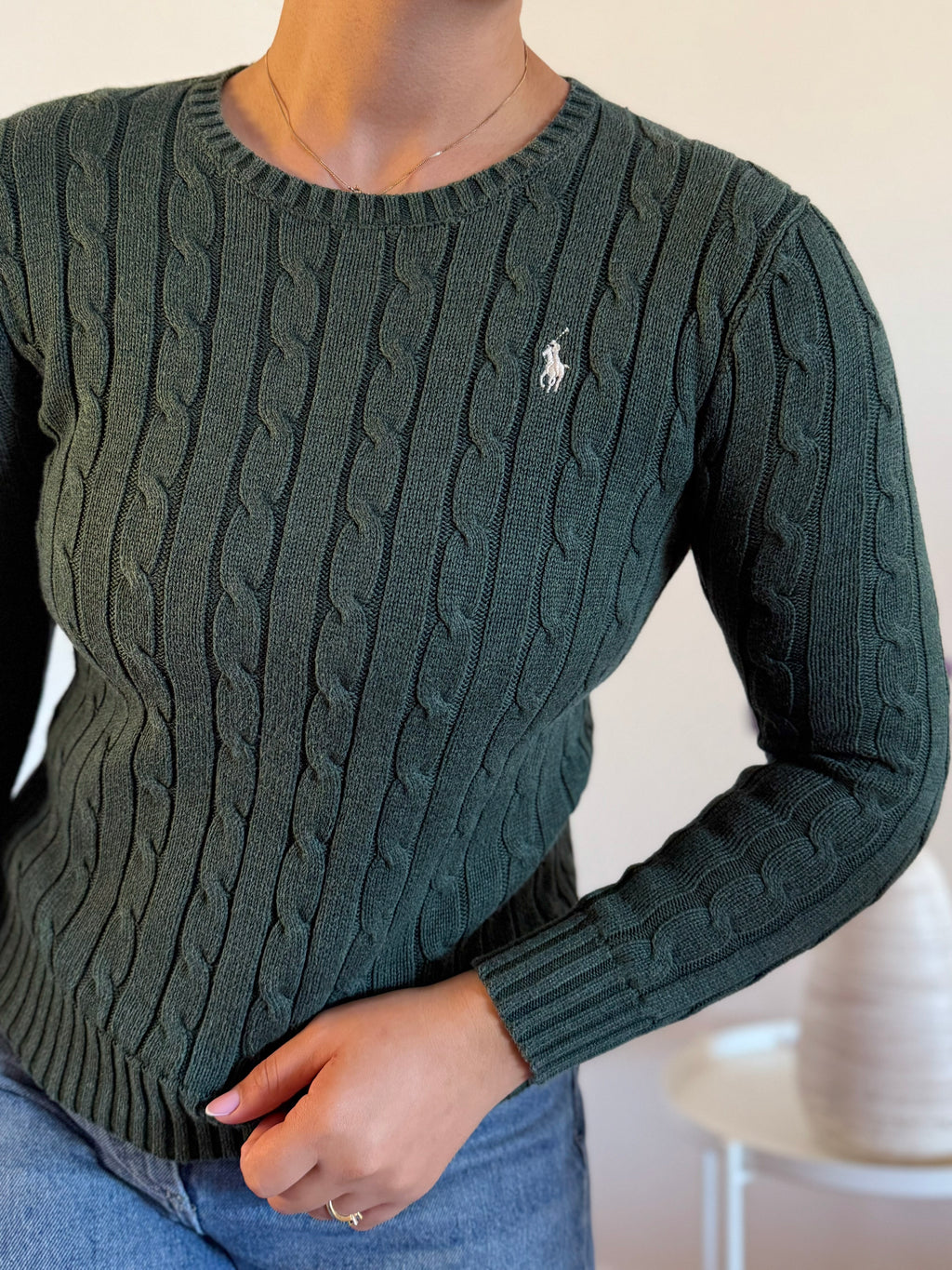 Ralph Lauren Cable Knit Round Neck Sweater
