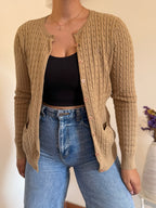 Ralph Lauren Round Neck Cable Knit Cardigan