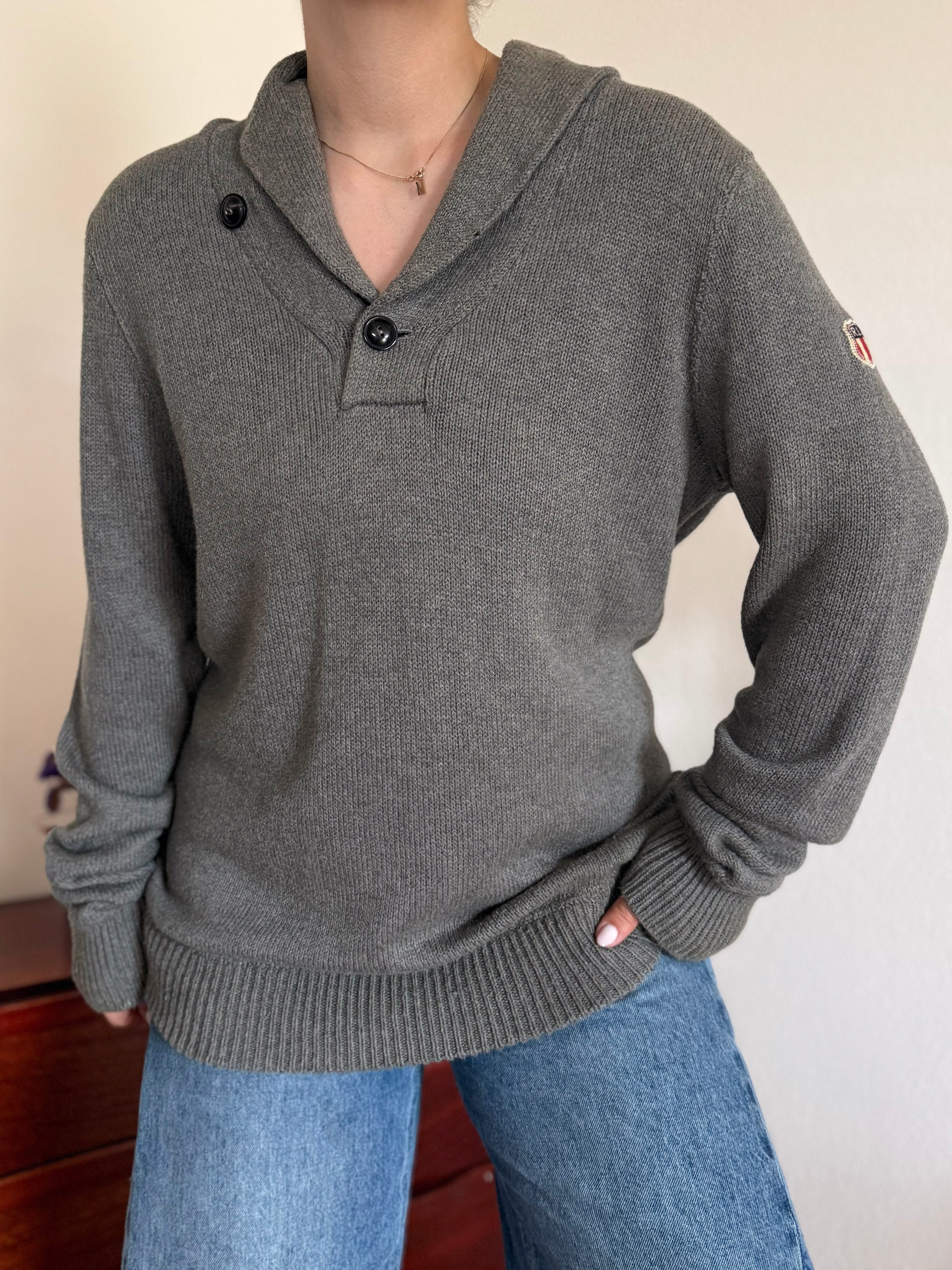 Ralph Lauren V-Neck Sweater 90% Cotton 10% Wool