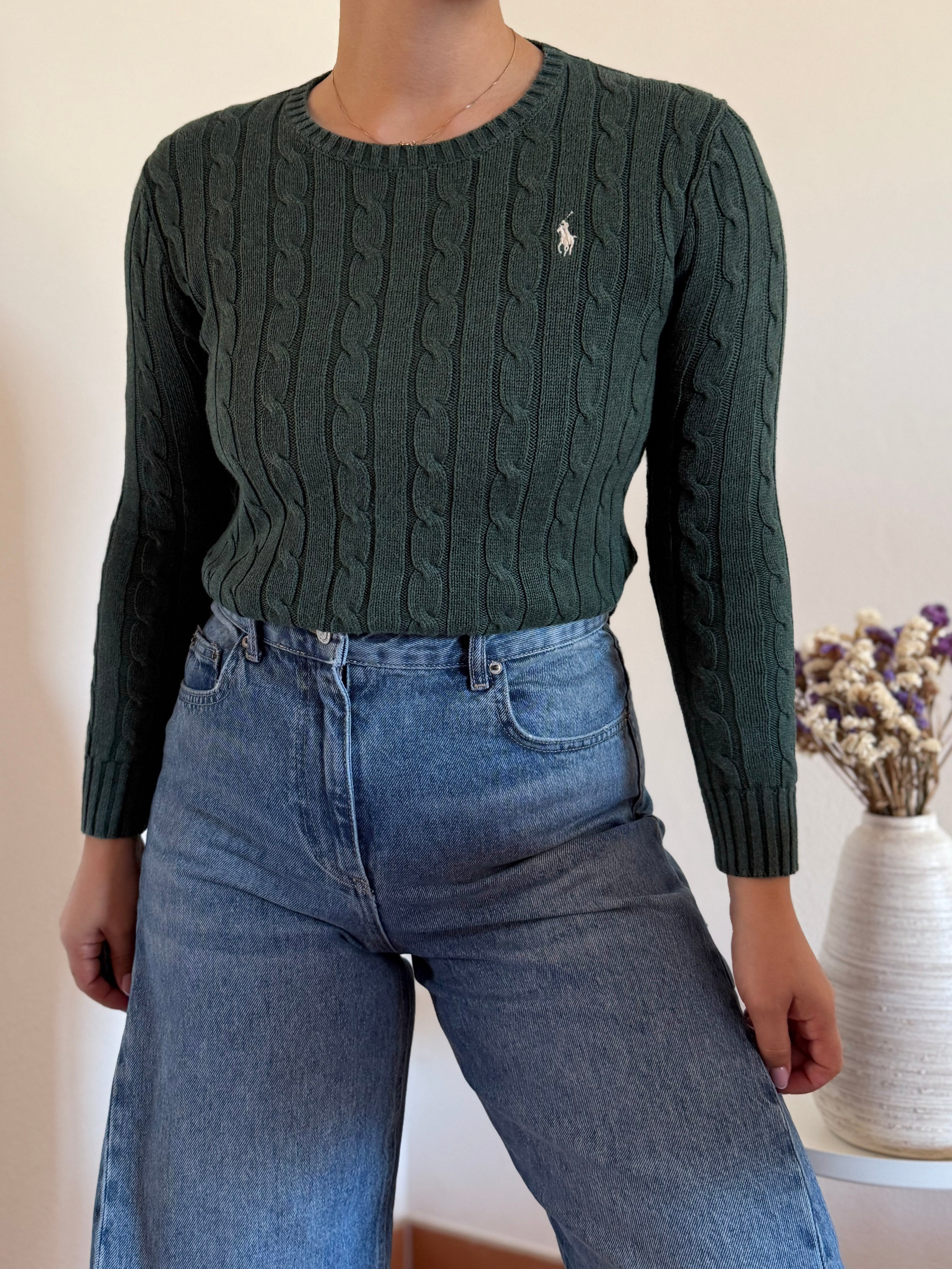 Ralph Lauren Cable Knit Round Neck Sweater
