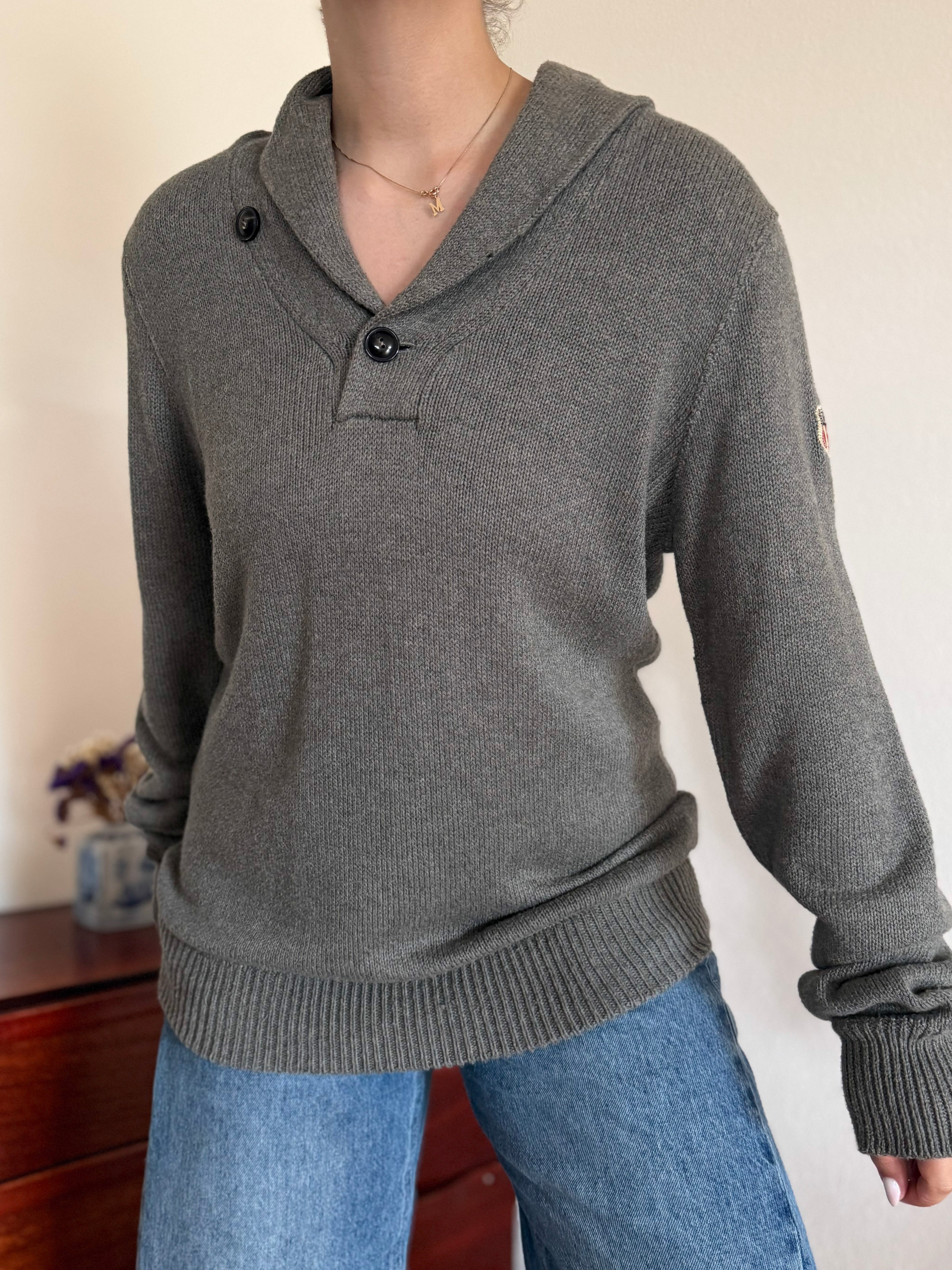 Ralph Lauren V-Neck Sweater 90% Cotton 10% Wool
